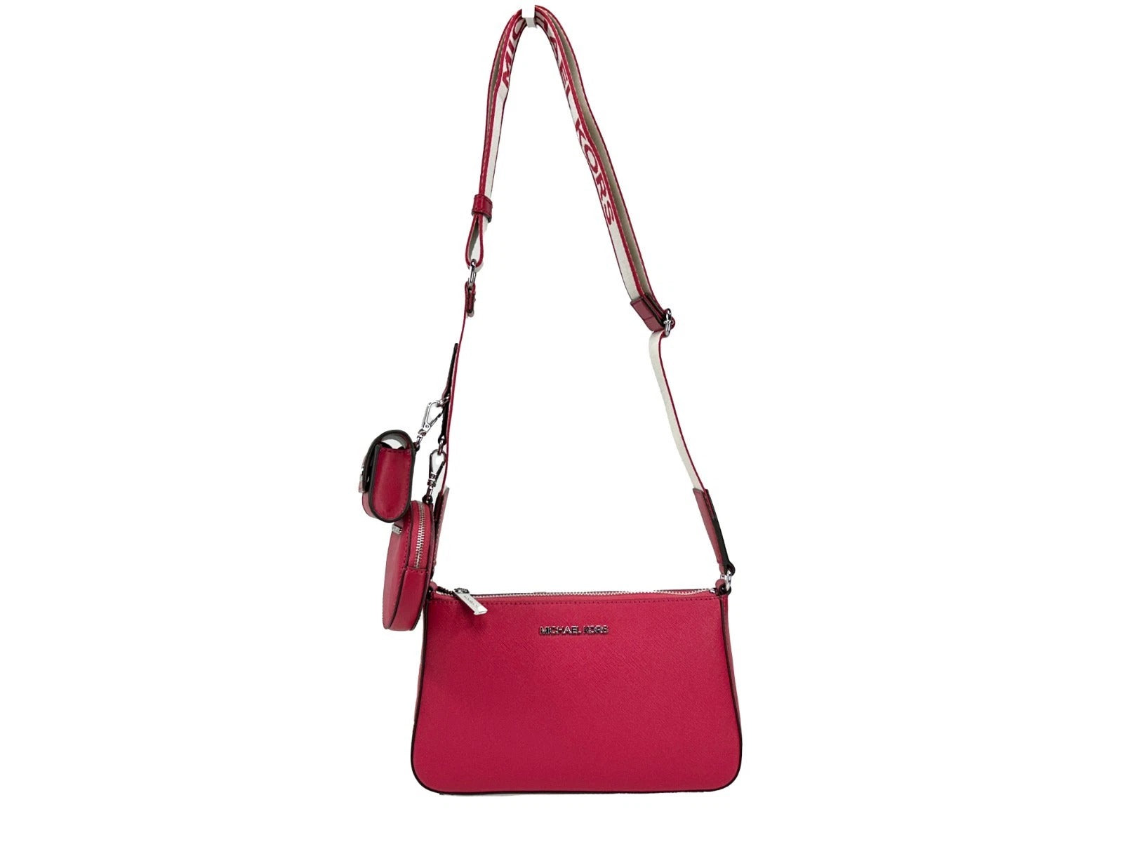 Michael Kors Jet Set Small Saffiano Leather Crossbody Bag With Case For Apple Airpods Pro